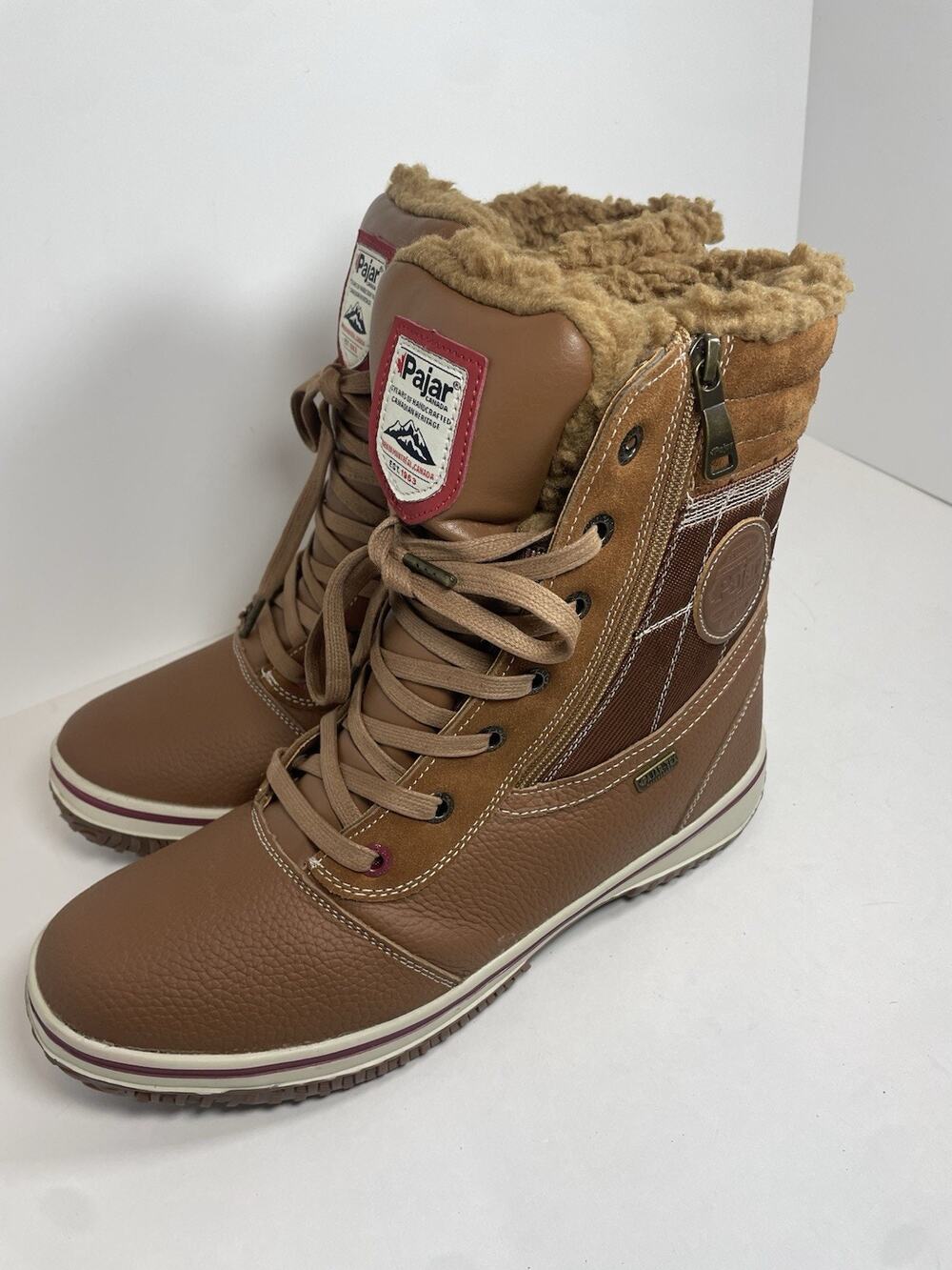 NWT Pajar Canada Leather Men Brown Insulated Boots Weatherproof 11-11.5 EU44